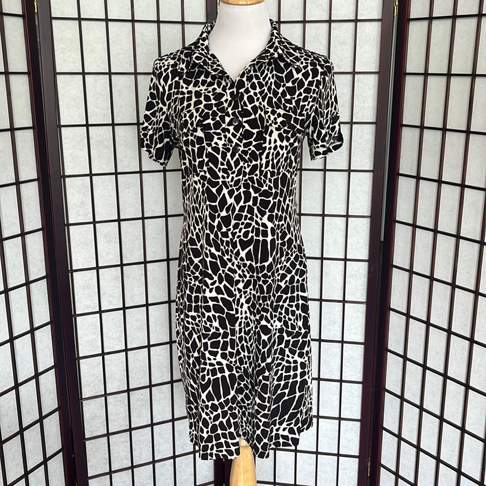 Enfocus Studio Dress Size 10 Brown with off white